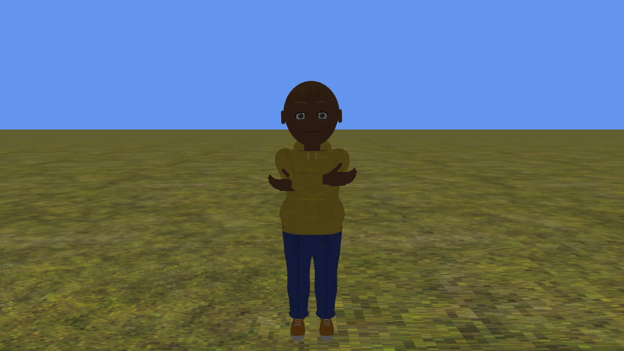 The running sample: a CNA avatar on the original ground model.