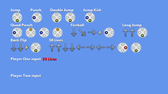 The Input Sequence sample recognizing the 30 Lives move from a buffered input sequence.