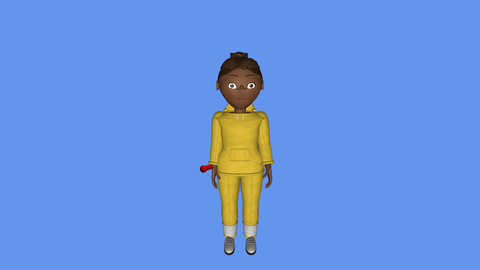 A CNA avatar with a baseball bat attached near its right hand.
